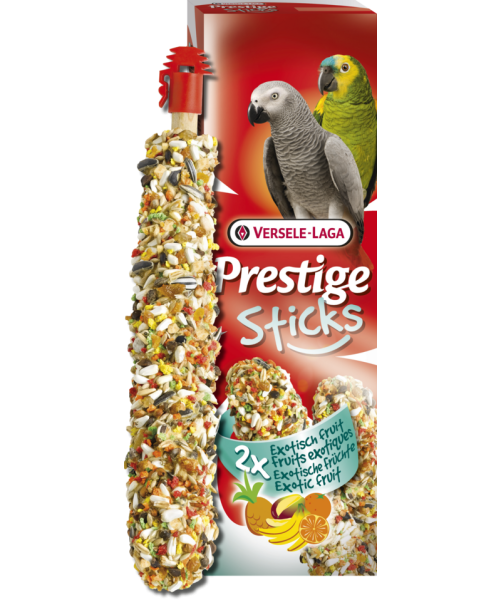 Prestige Knabberstangen für Papageien mit Exotische Früchte von Versele Laga Köstlicher Leckerbissen für Papageien, mit u.a. Ananas, Banane, Orange & Mango